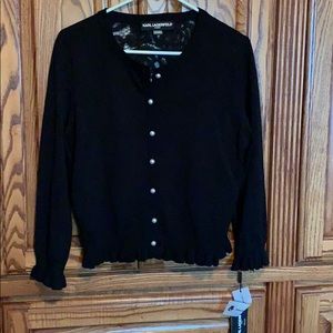 NEW Faux Pearl buttons Lace back Cardigan